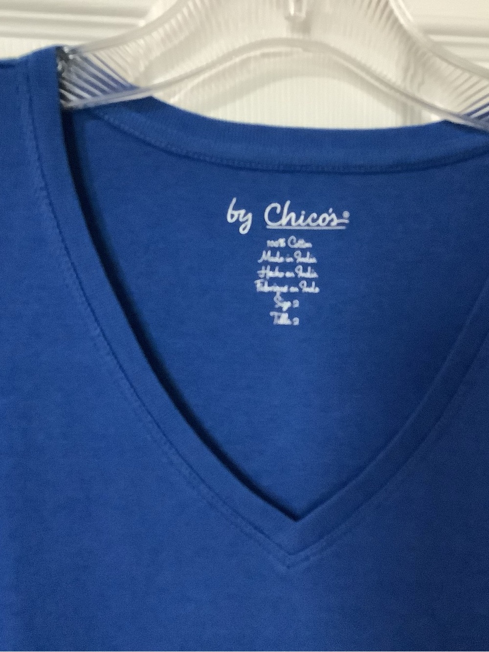 Chico's Tee Top 2 L Blue - Picture 2 of 5